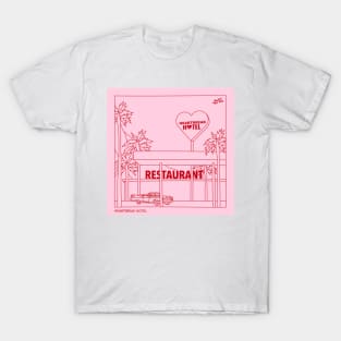 Heartbreak hotel aesthetic line drawing T-Shirt